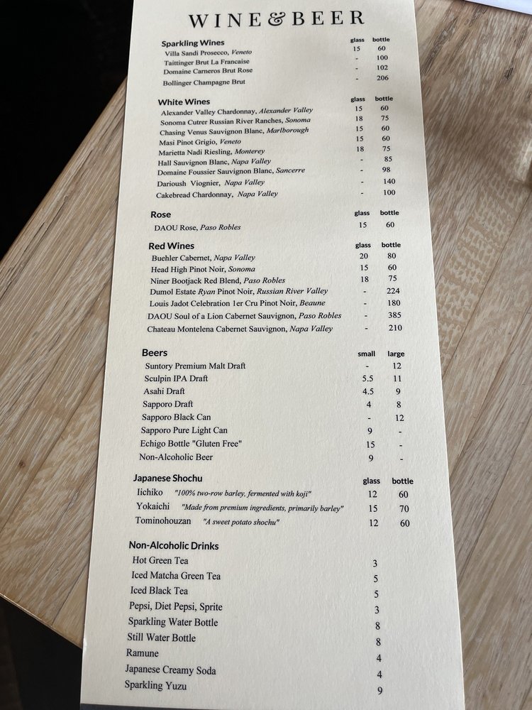 Ken Sushi Workshop Menu - Image 1