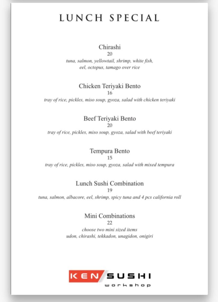 Ken Sushi Workshop Menu - Image 12