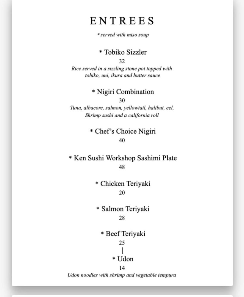 Ken Sushi Workshop Menu - Image 8
